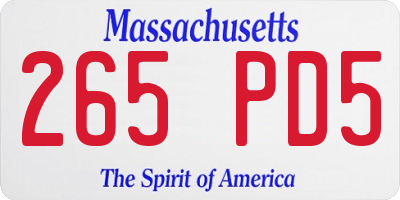 MA license plate 265PD5