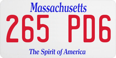 MA license plate 265PD6