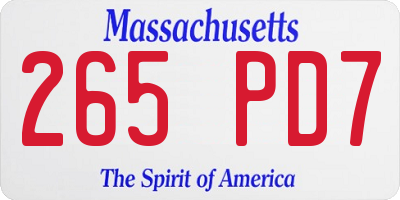 MA license plate 265PD7