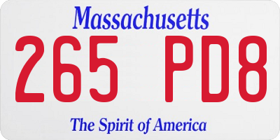 MA license plate 265PD8