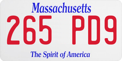 MA license plate 265PD9