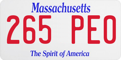 MA license plate 265PE0