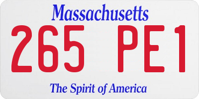 MA license plate 265PE1