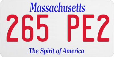 MA license plate 265PE2