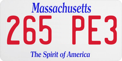 MA license plate 265PE3