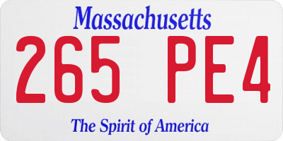 MA license plate 265PE4