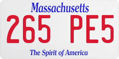 MA license plate 265PE5