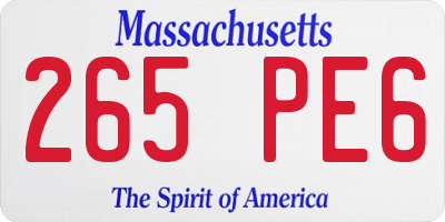 MA license plate 265PE6
