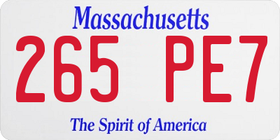 MA license plate 265PE7
