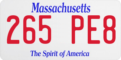 MA license plate 265PE8