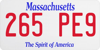 MA license plate 265PE9