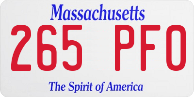 MA license plate 265PF0