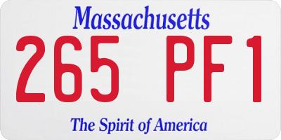 MA license plate 265PF1