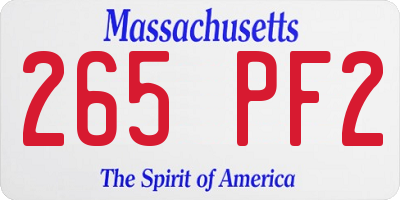MA license plate 265PF2