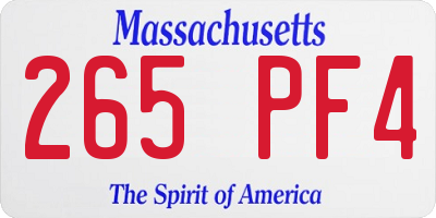MA license plate 265PF4