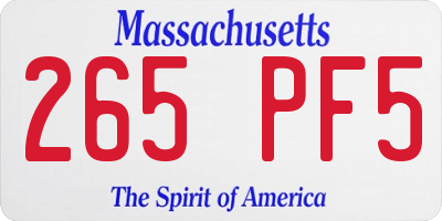 MA license plate 265PF5