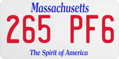 MA license plate 265PF6