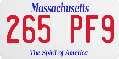 MA license plate 265PF9