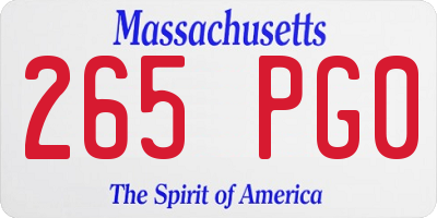 MA license plate 265PG0