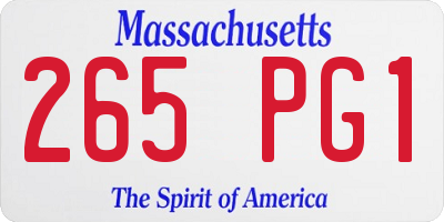 MA license plate 265PG1