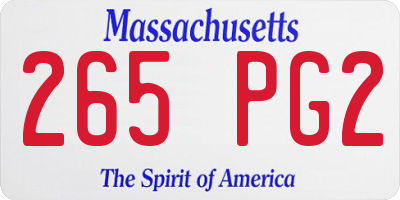 MA license plate 265PG2