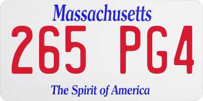 MA license plate 265PG4