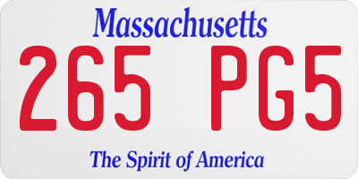 MA license plate 265PG5