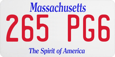 MA license plate 265PG6