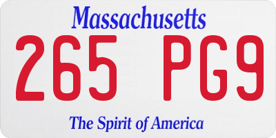 MA license plate 265PG9