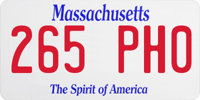 MA license plate 265PH0