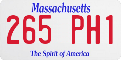 MA license plate 265PH1