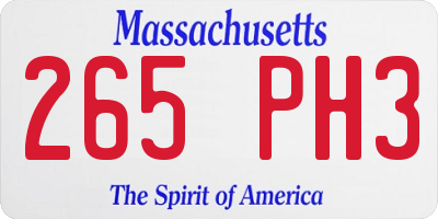MA license plate 265PH3