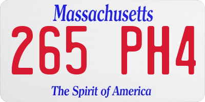 MA license plate 265PH4
