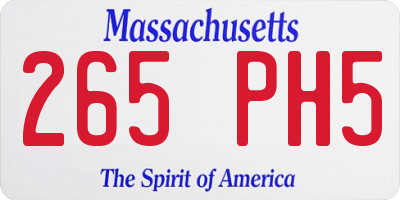 MA license plate 265PH5