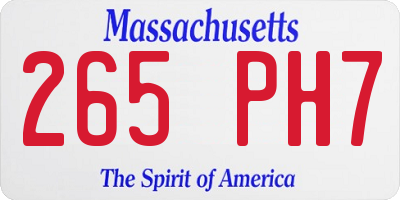 MA license plate 265PH7