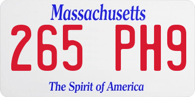MA license plate 265PH9