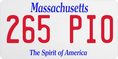 MA license plate 265PI0