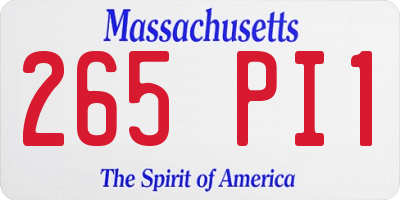 MA license plate 265PI1