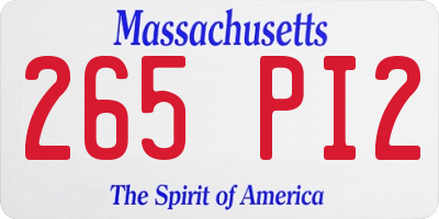 MA license plate 265PI2