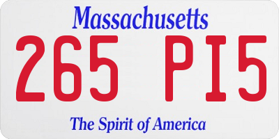 MA license plate 265PI5