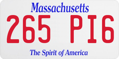 MA license plate 265PI6