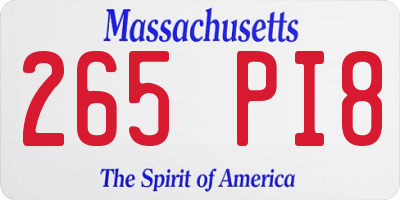 MA license plate 265PI8