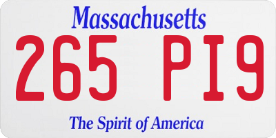 MA license plate 265PI9
