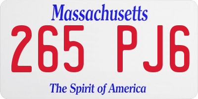 MA license plate 265PJ6