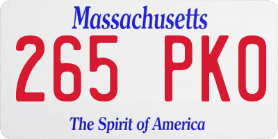 MA license plate 265PK0