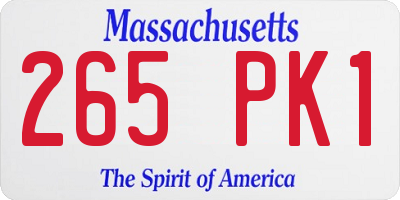 MA license plate 265PK1