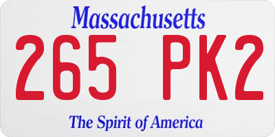 MA license plate 265PK2