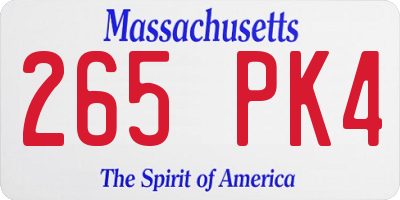 MA license plate 265PK4