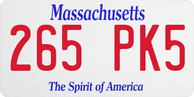 MA license plate 265PK5