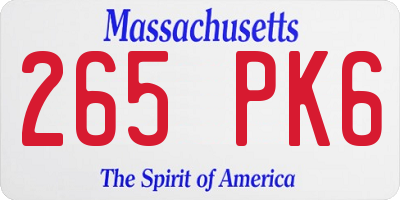 MA license plate 265PK6